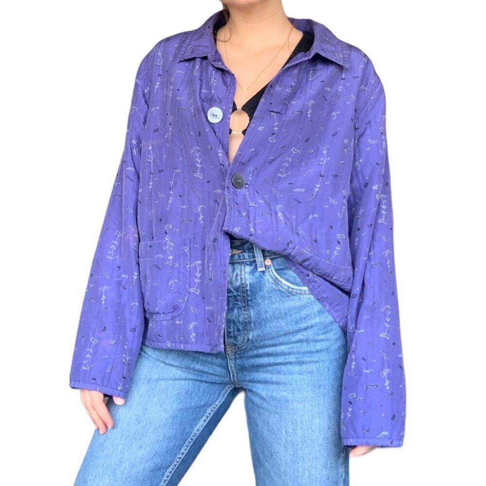 Purple Flower Light Spring Jacket